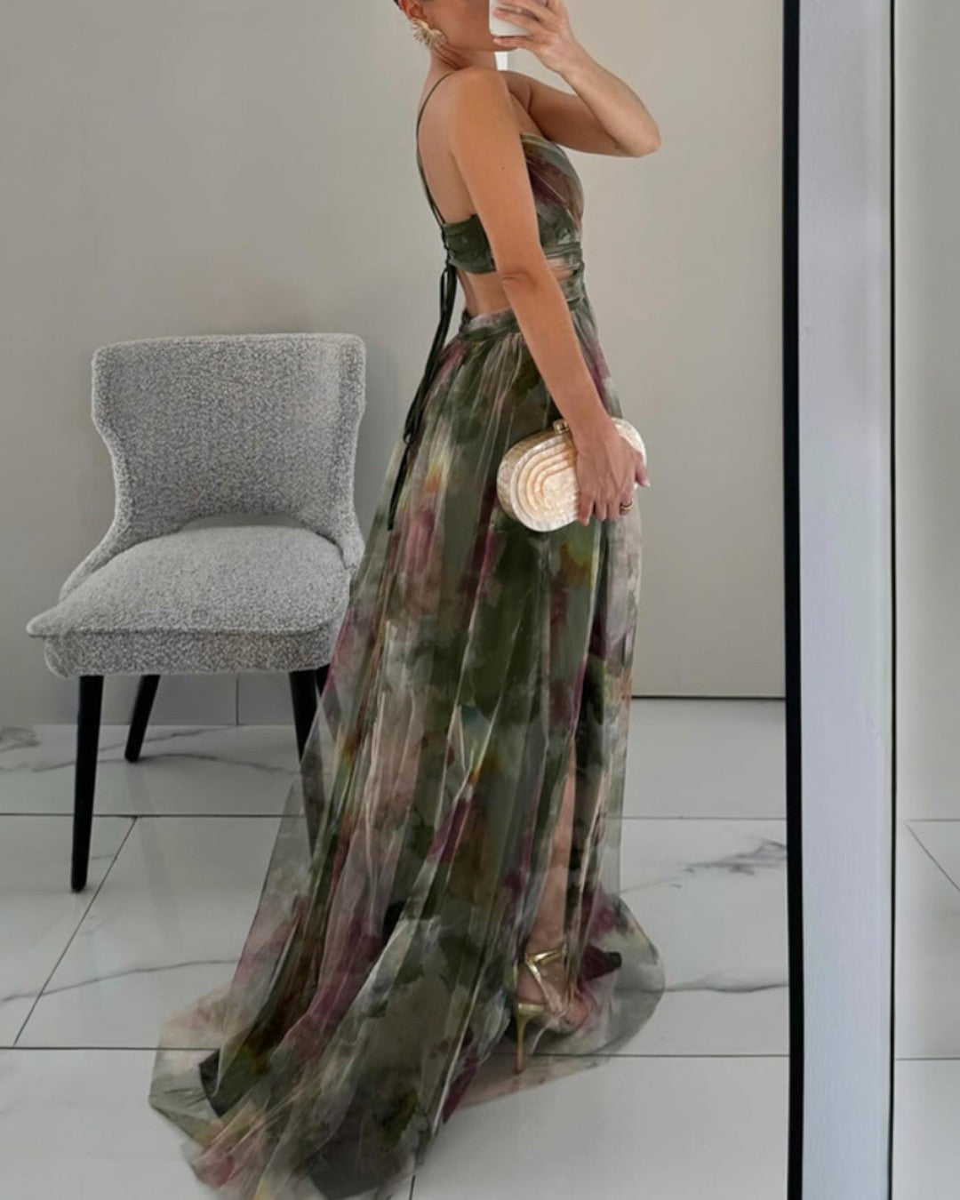 Brianna | Vestido largo con estampado floral
