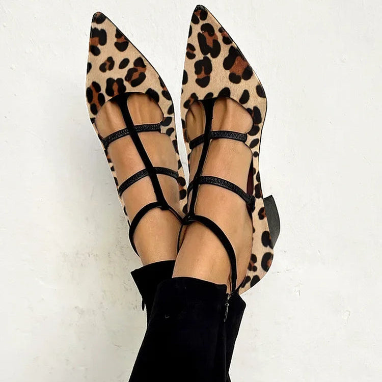 Narciso | Zapatos de tacón con correa estampado leopardo