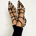 Narciso | Zapatos de tacón con correa estampado leopardo
