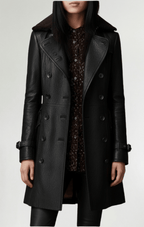 Cristina™ - Abrigo elegante de cuero - Street Atelier