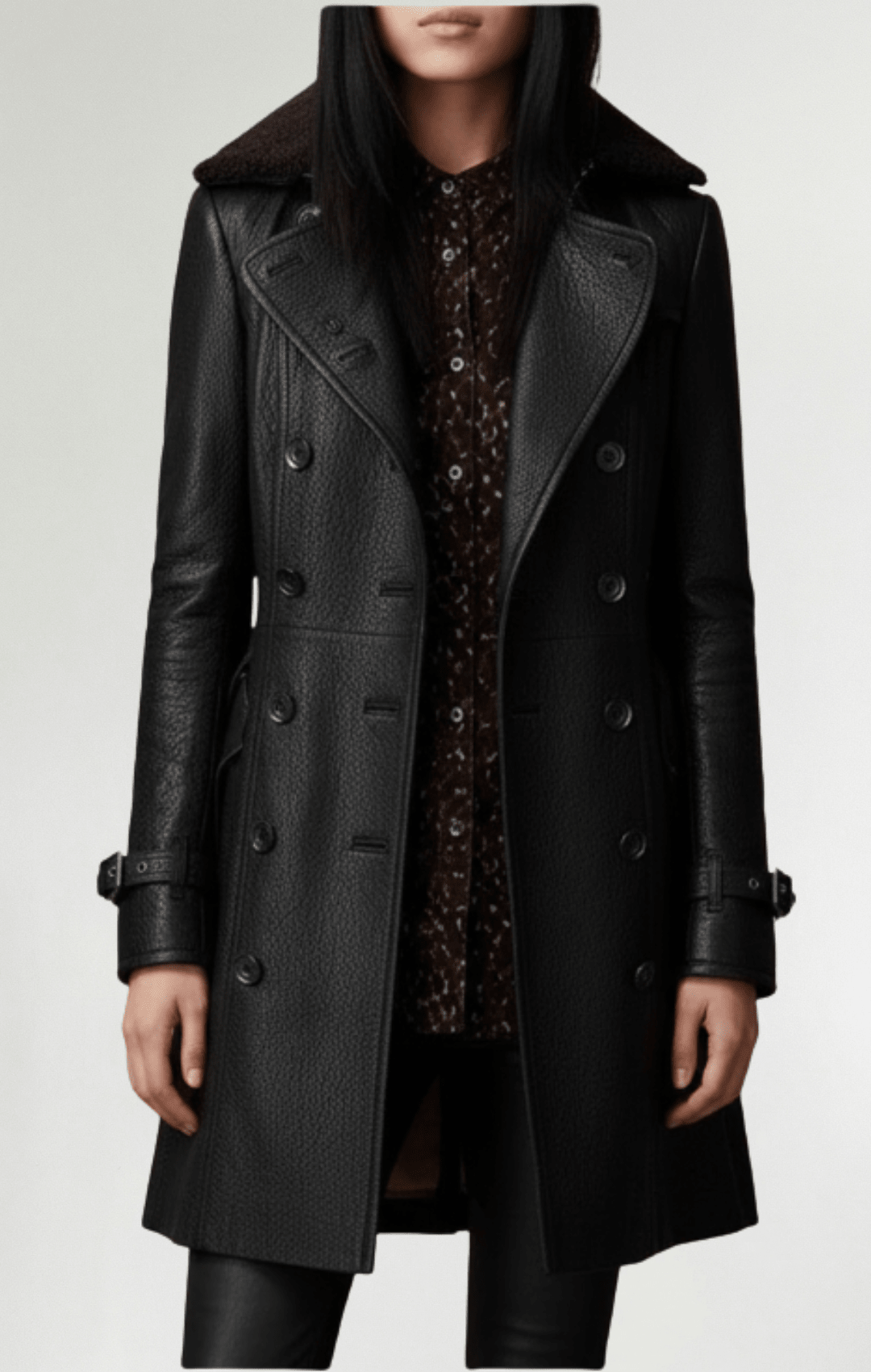 Cristina™ - Abrigo elegante de cuero - Street Atelier