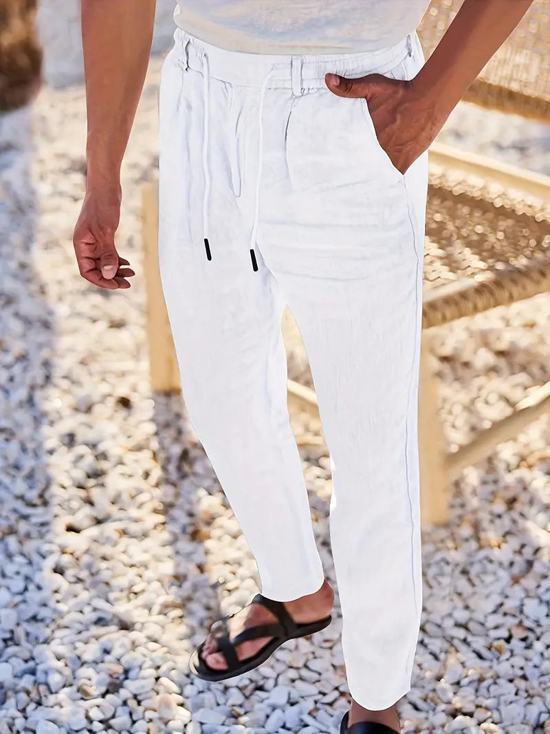 Eduardo | Pantalones de Lino con Cordón