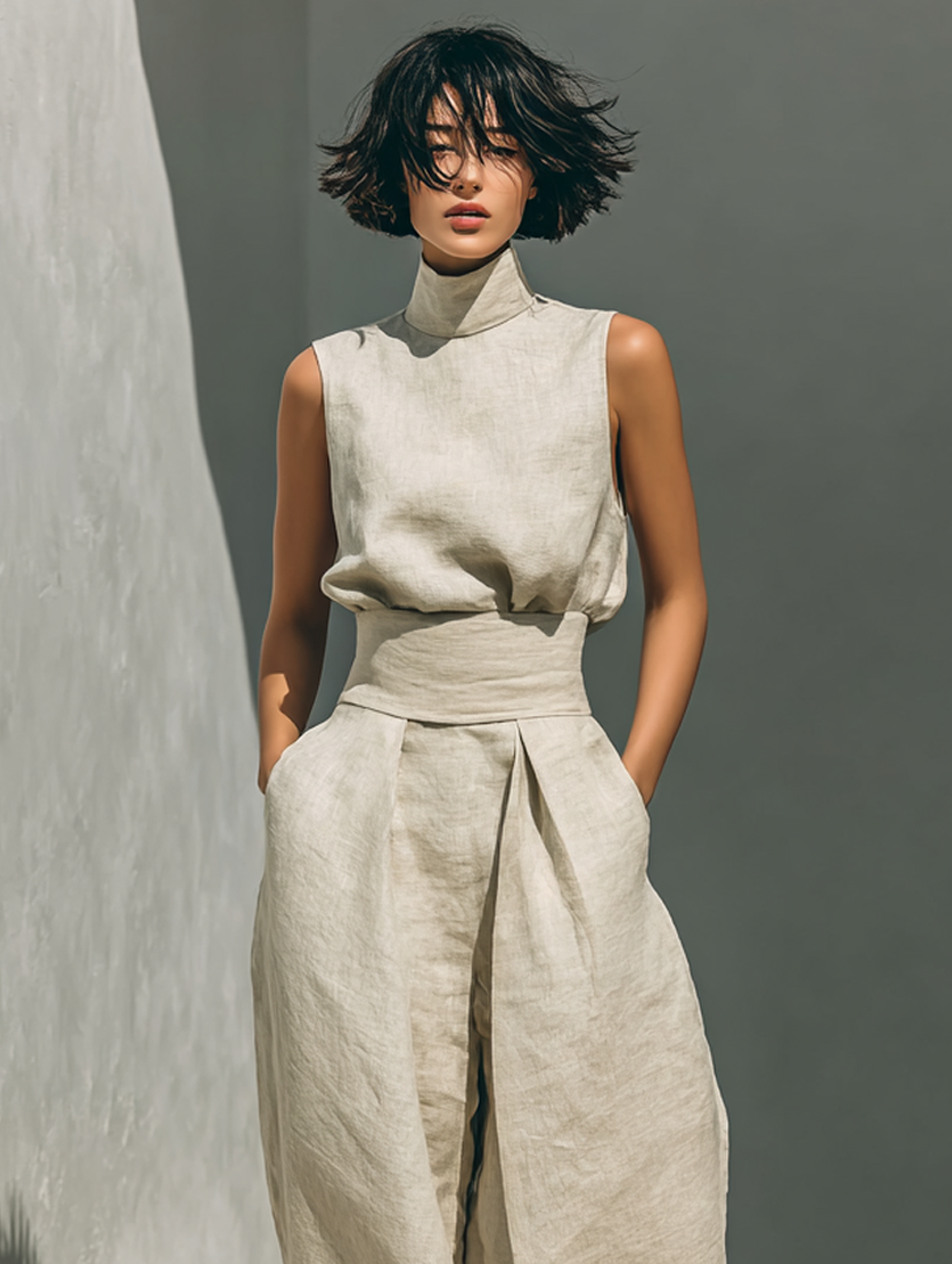 Graciela | Conjunto minimalista de lino