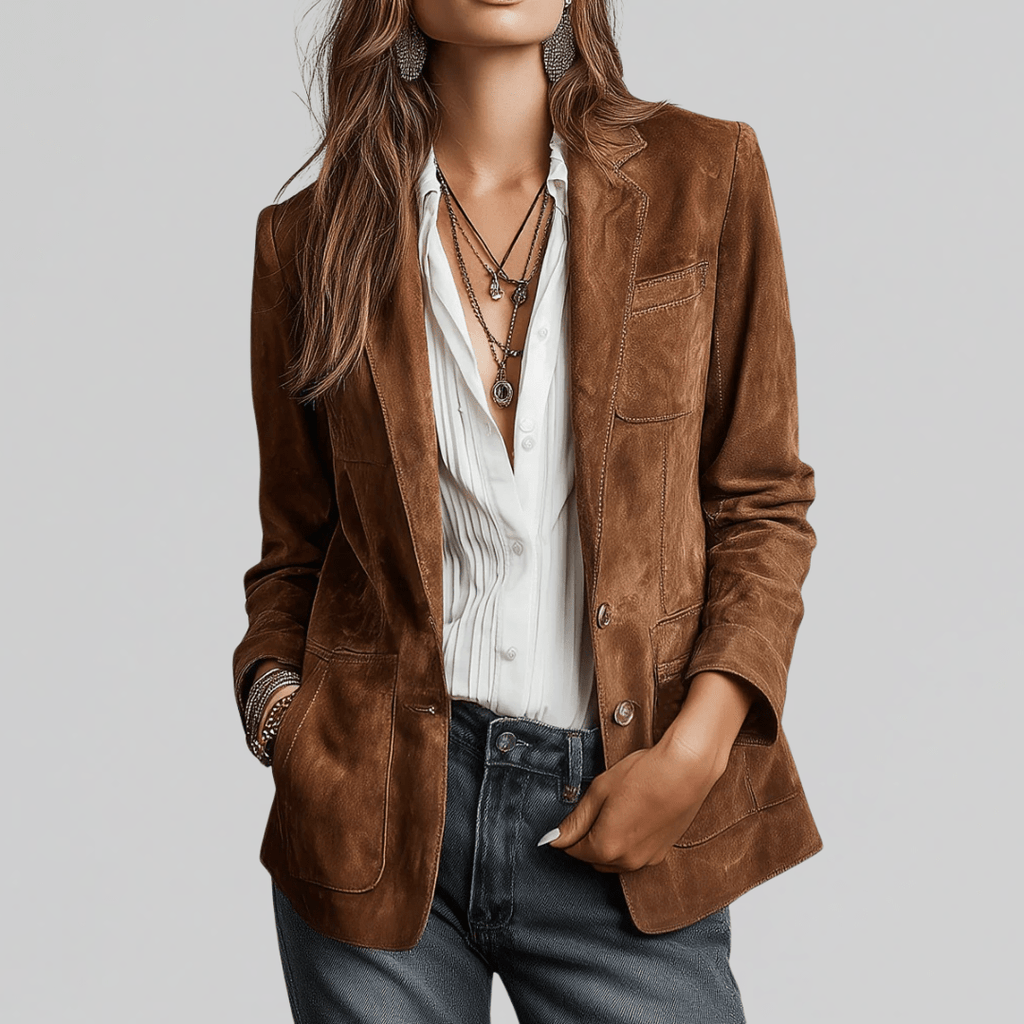 Gabriela | Blazer suave con tacto de ante - Inés Atelier
