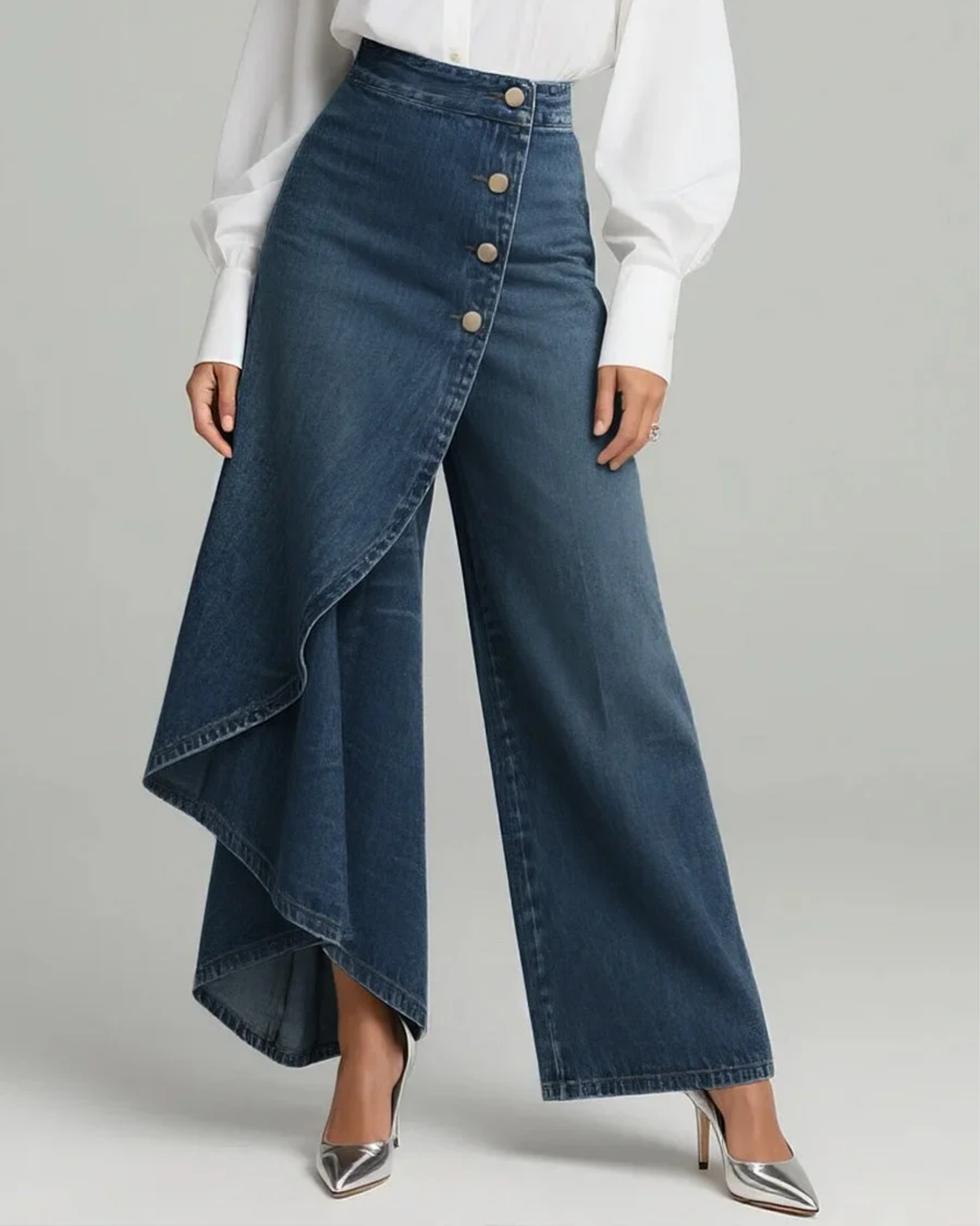Fabiola | Vaqueros de denim con cierre cruzado