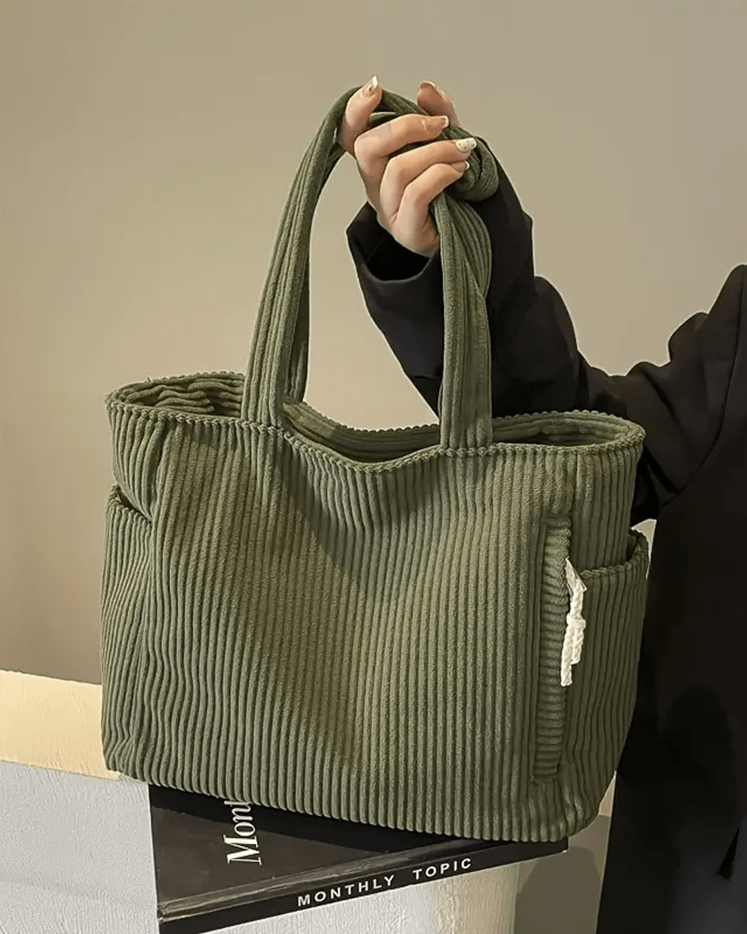 Vega | Bolso de Mano de Pana de Lujo - Inés Atelier