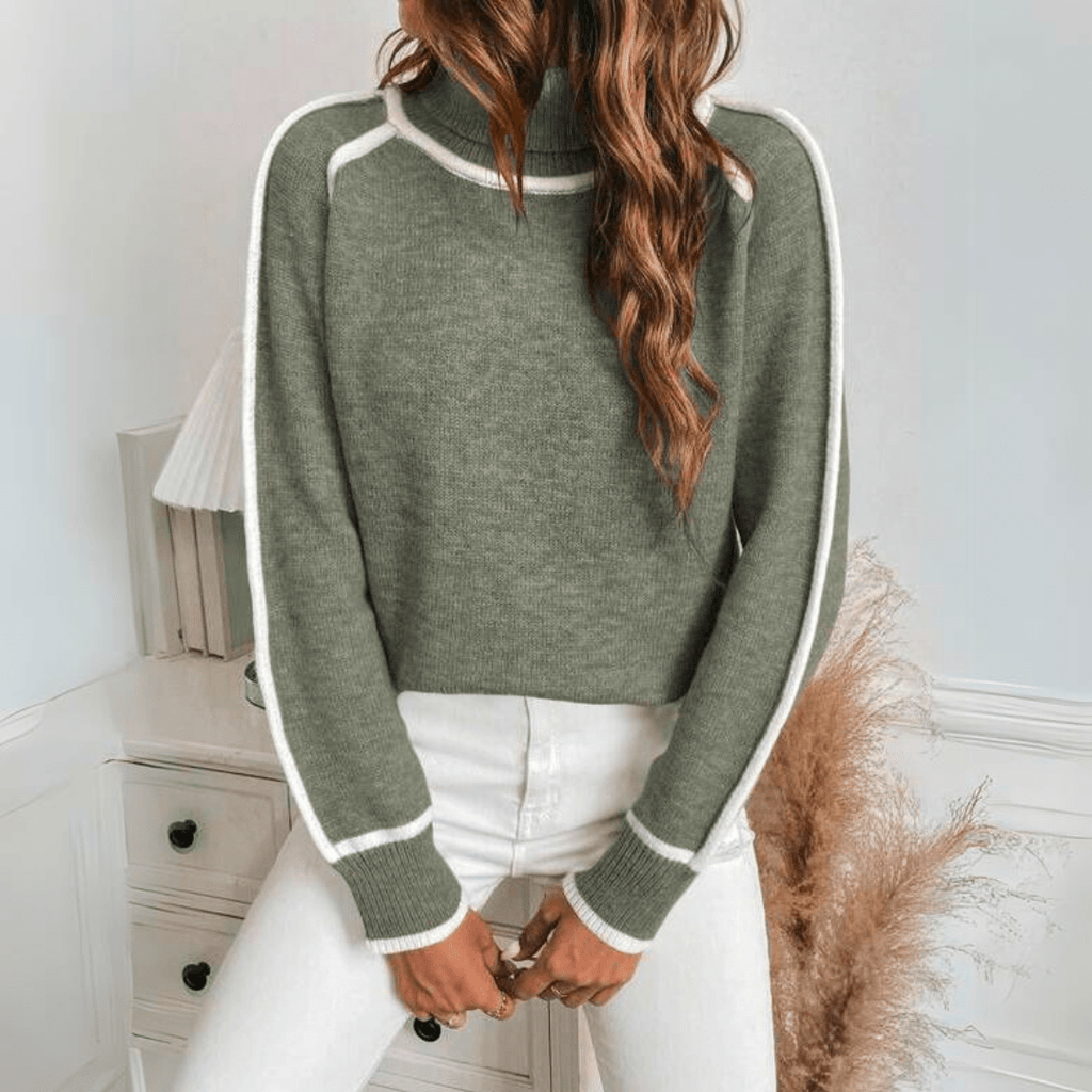 Pullover mit Kontrastbesatz – Schicker Komfort mit moderner Eleganz - Street Atelier