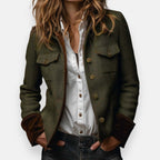 Daniela | Chaqueta de tweed con detalles de terciopelo - Inés Atelier