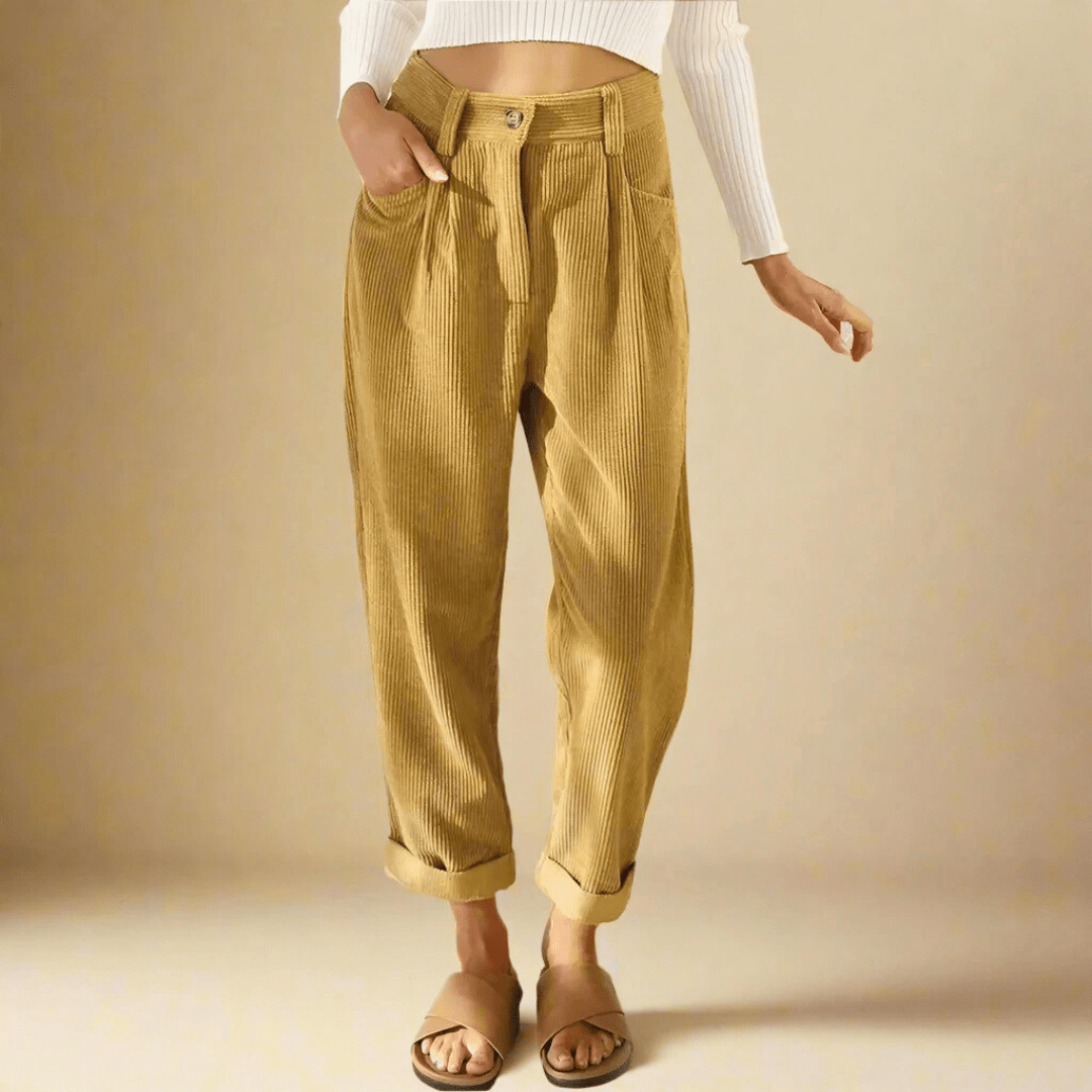 Laura | Pantalon Tobillero de Pana - Inés Atelier