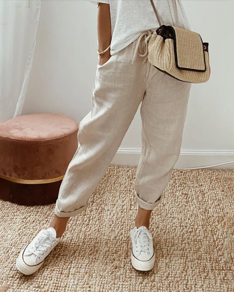 Sonia | Pantalones de lino transpirables, informales y elegantes - Inés Atelier