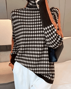 Linea™ – Eleganter Pullover mit Hohem Kragen und Geometrischem Muster - Street Atelier
