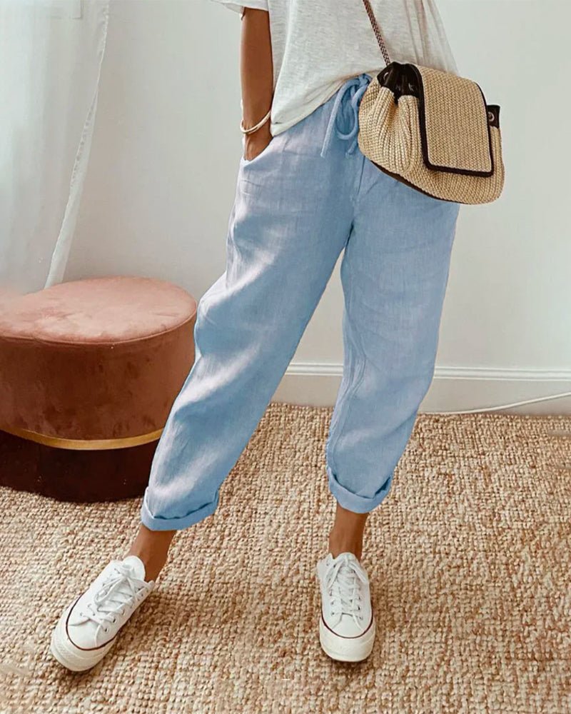Sonia | Pantalones de lino transpirables, informales y elegantes - Inés Atelier