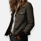 Daniela | Chaqueta de tweed con detalles de terciopelo - Inés Atelier