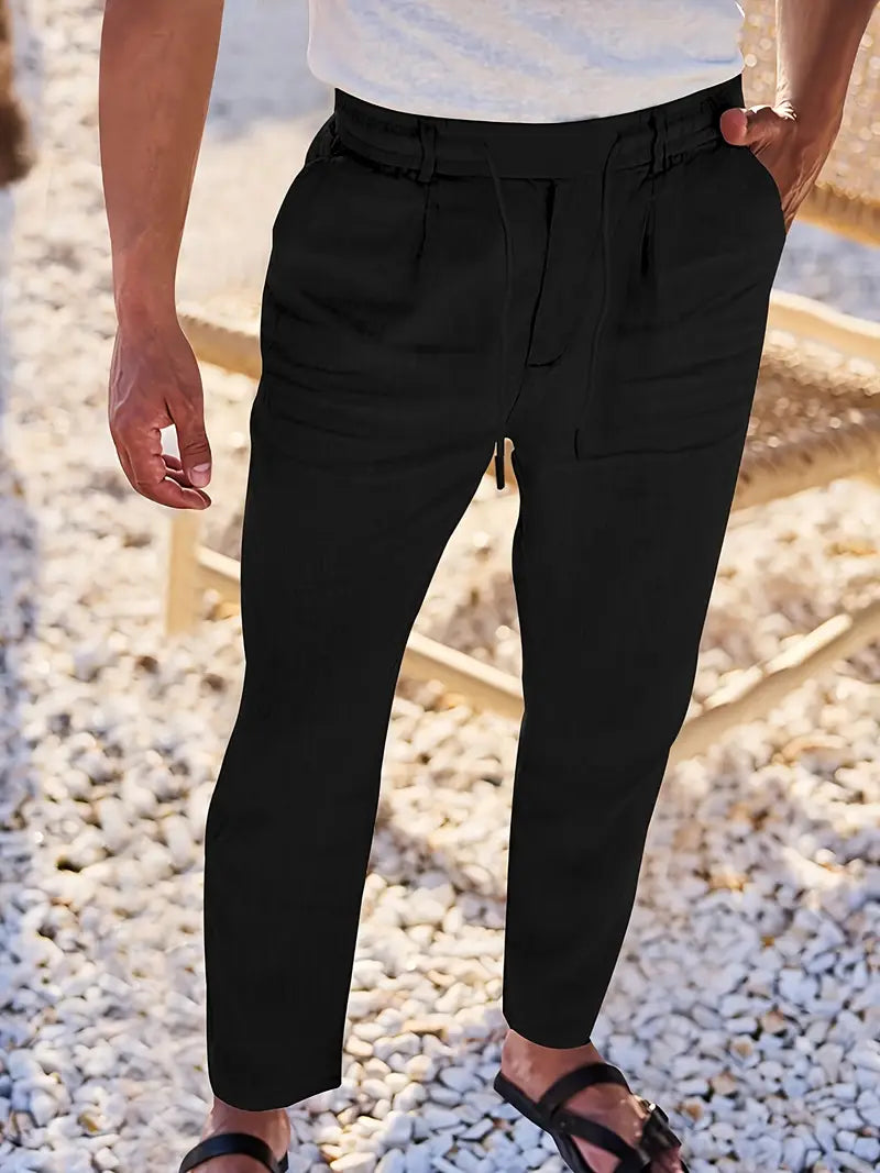 Eduardo | Pantalones de Lino con Cordón