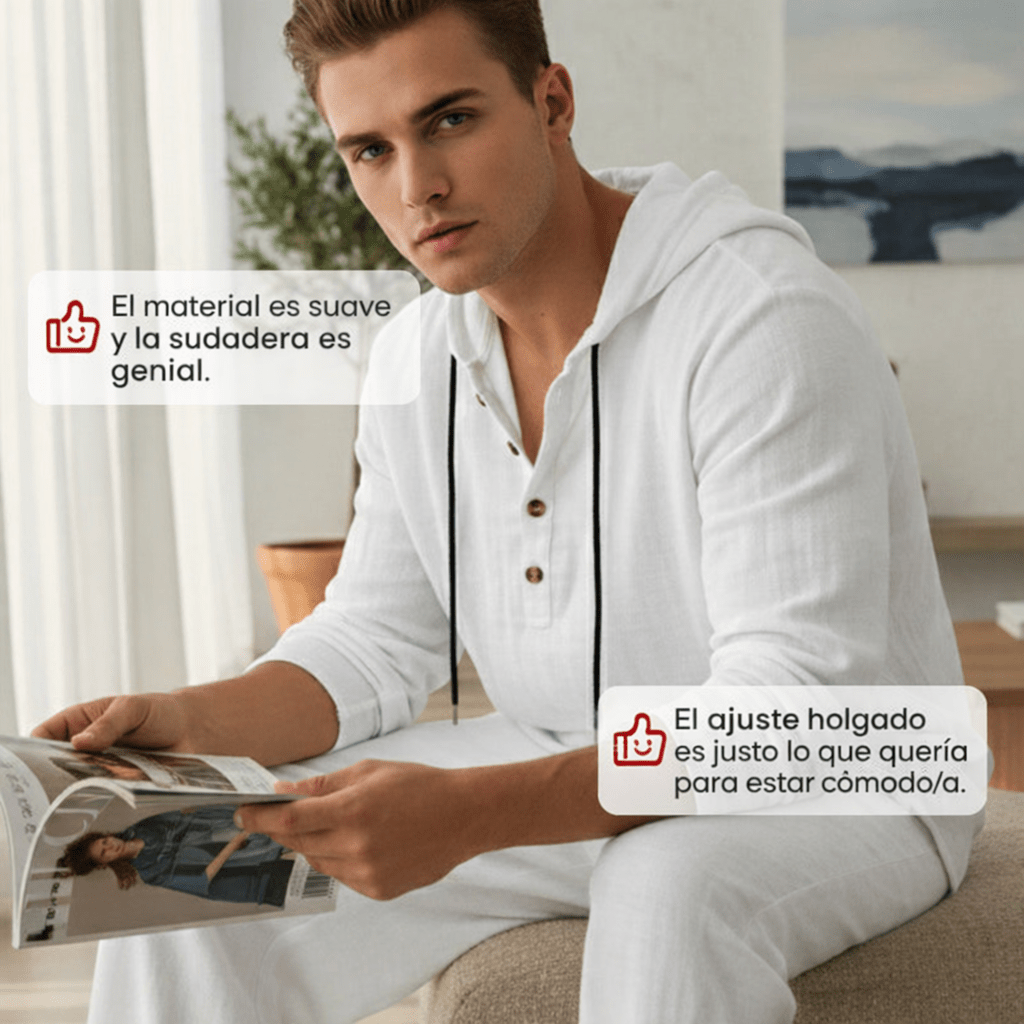 Hugo | Conjunto de 2 piezas para hombre: camiseta holgada con capucha y pantalones - Inés Atelier