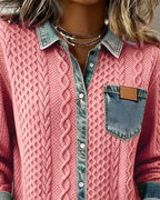 Wendy | Camisa de Manga Larga con parches de Denim - Inés Atelier