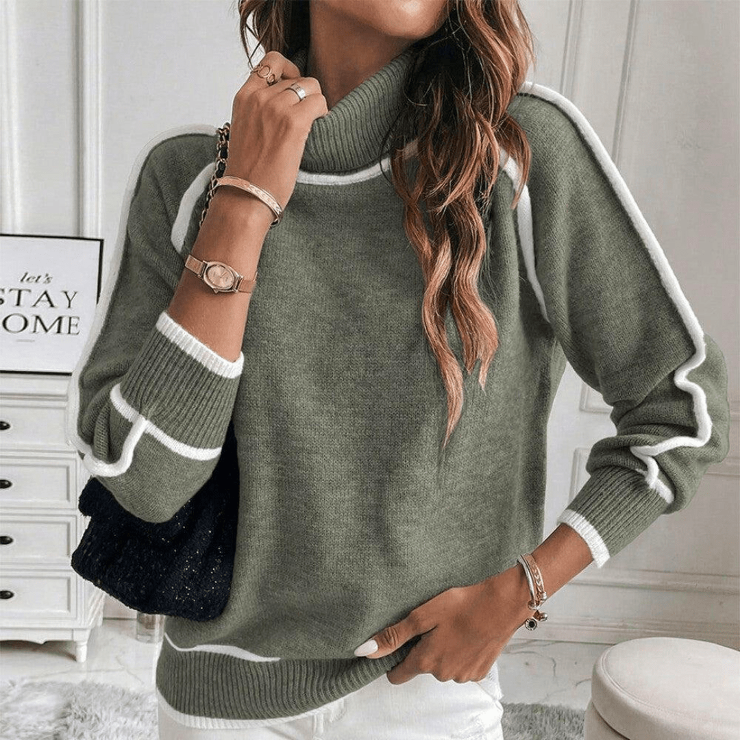Pullover mit Kontrastbesatz – Schicker Komfort mit moderner Eleganz - Street Atelier