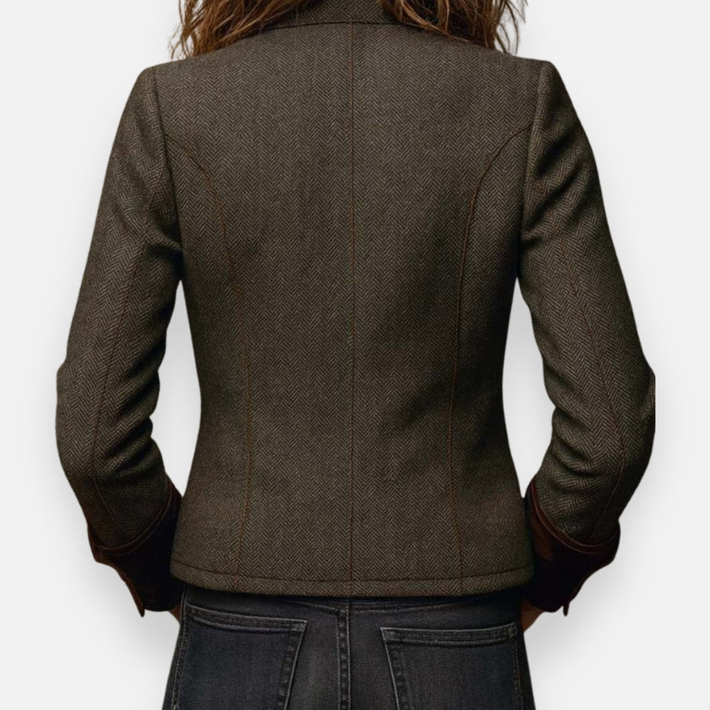 Daniela | Chaqueta de tweed con detalles de terciopelo - Inés Atelier