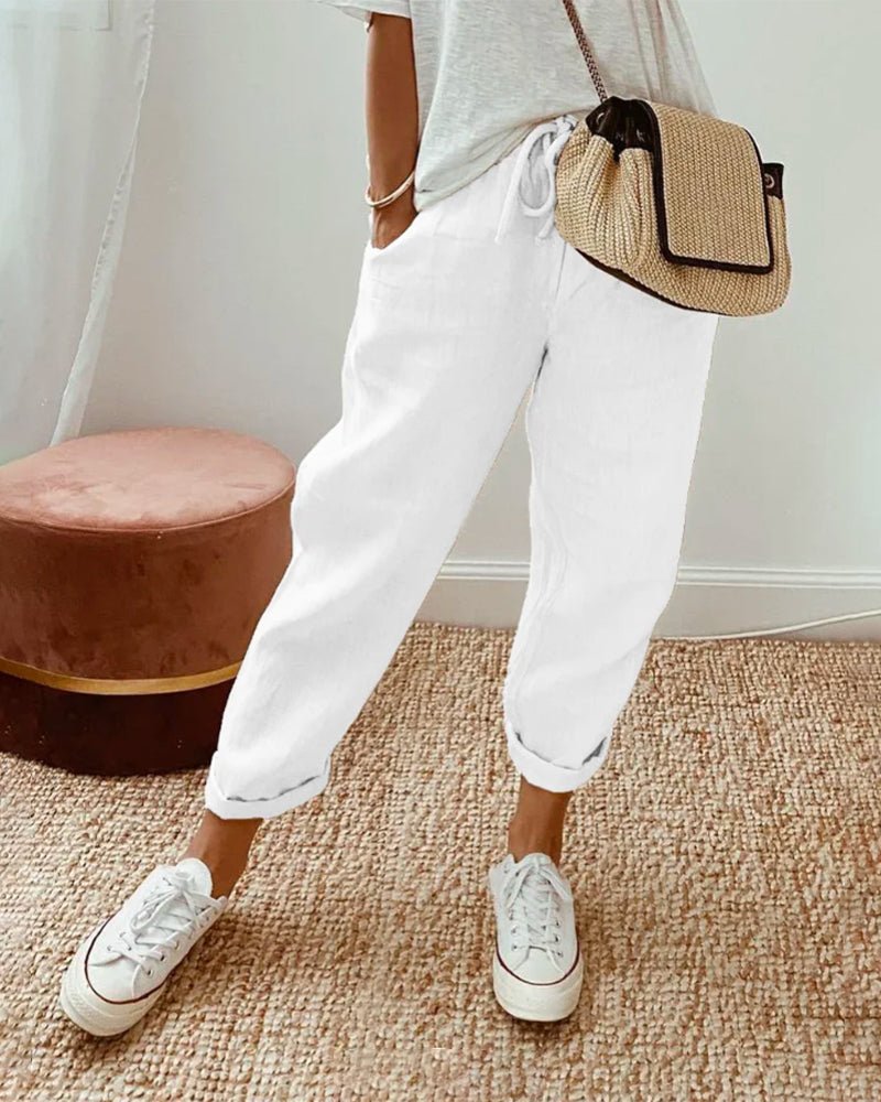 Sonia | Pantalones de lino transpirables, informales y elegantes - Inés Atelier