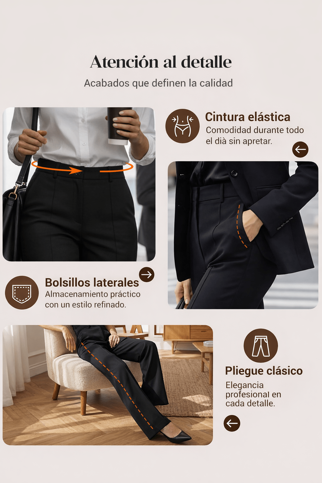 Emma | Pantalón de Sastre Elástico de Tiro Alto - Inés Atelier