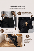 Emma | Pantalón de Sastre Elástico de Tiro Alto - Inés Atelier