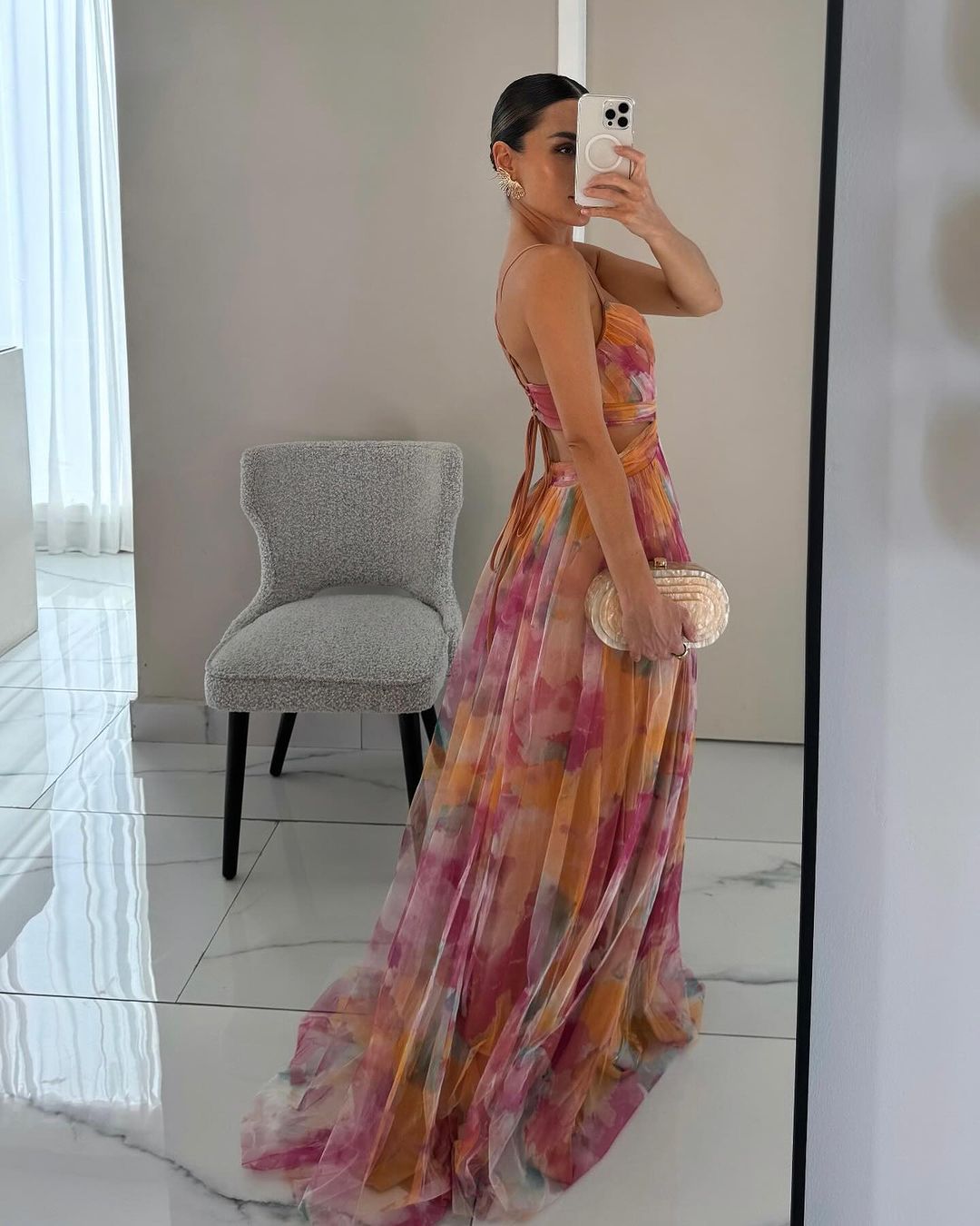 Brianna | Vestido largo con estampado floral