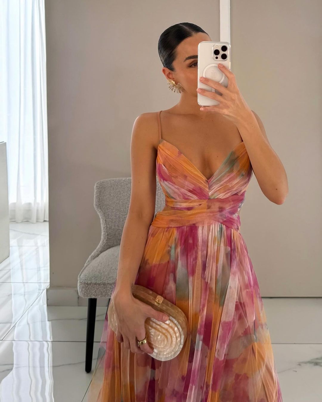 Brianna | Vestido largo con estampado floral