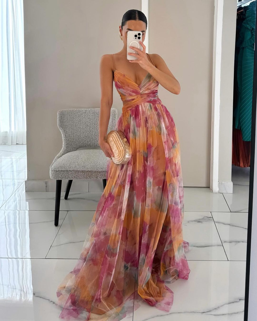 Brianna | Vestido largo con estampado floral
