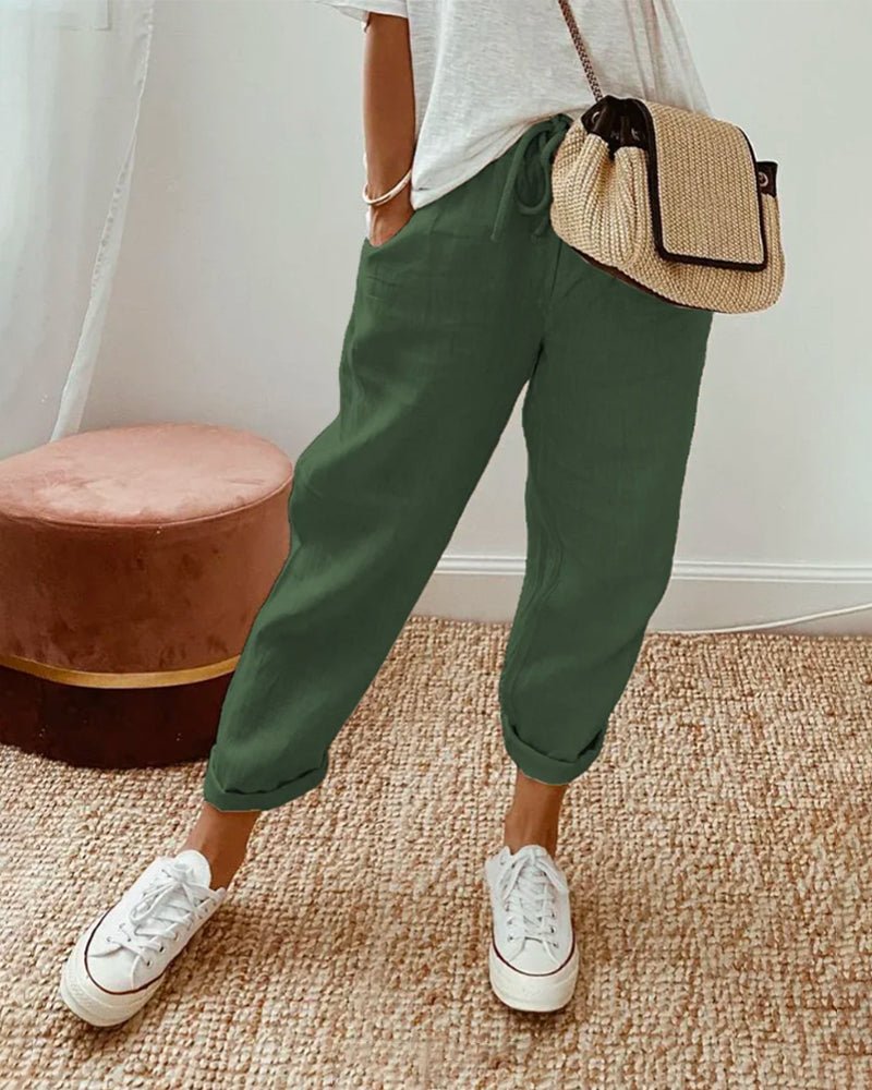 Sonia | Pantalones de lino transpirables, informales y elegantes - Inés Atelier