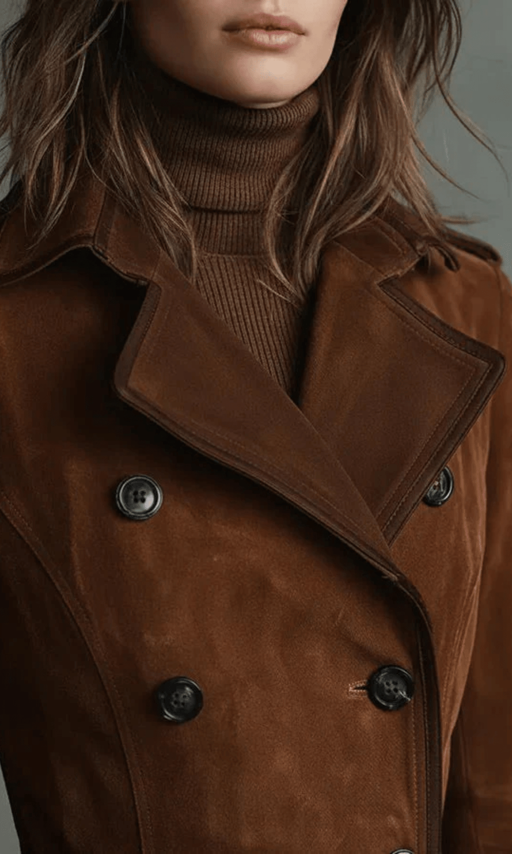 Ana™ - Chaqueta larga de ante vegano - Street Atelier
