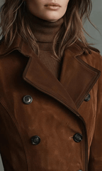 Ana™ - Chaqueta larga de ante vegano - Street Atelier