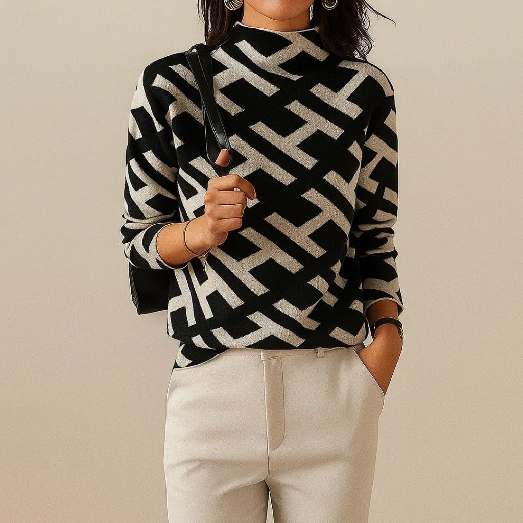 Aya™ - Bequemer Damenpullover mit Geometrischem Muster - Street Atelier