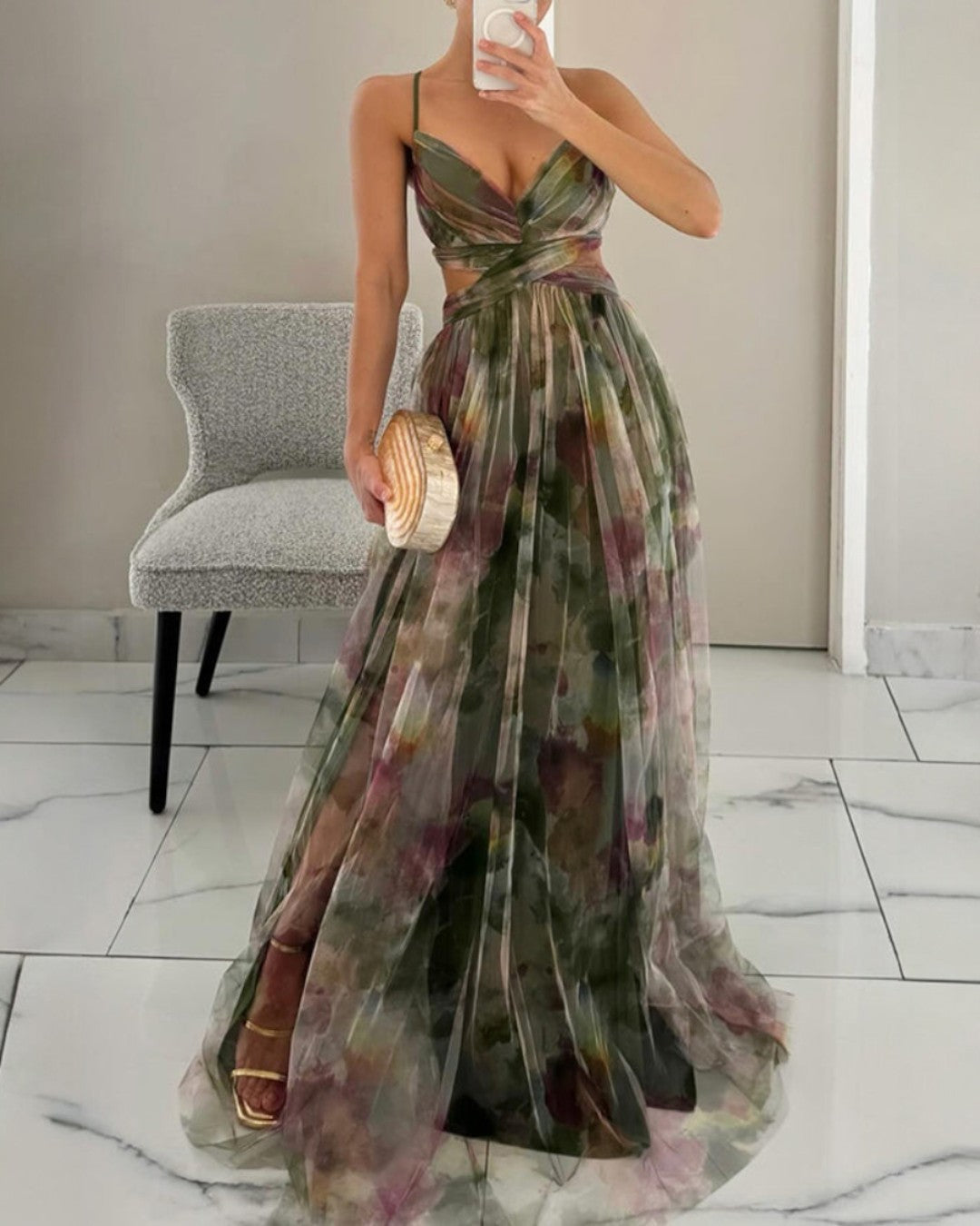 Brianna | Vestido largo con estampado floral