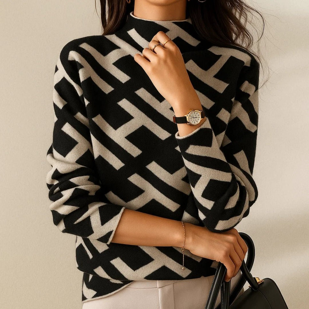 Aya™ - Bequemer Damenpullover mit Geometrischem Muster - Street Atelier