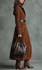 Ana™ - Chaqueta larga de ante vegano - Street Atelier