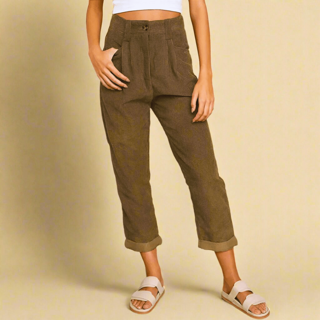 Laura | Pantalon Tobillero de Pana - Inés Atelier