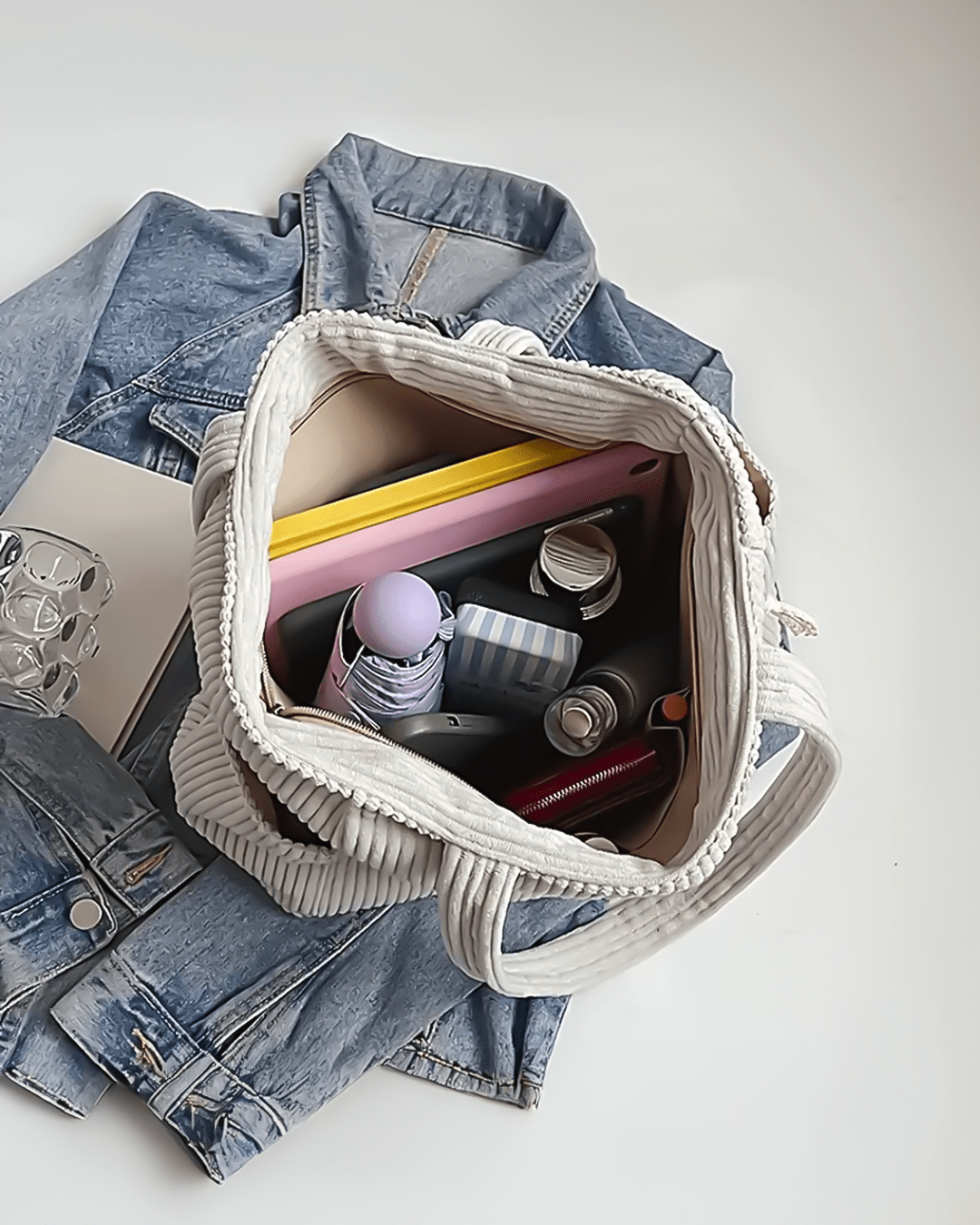 Vega | Bolso de Mano de Pana de Lujo - Inés Atelier