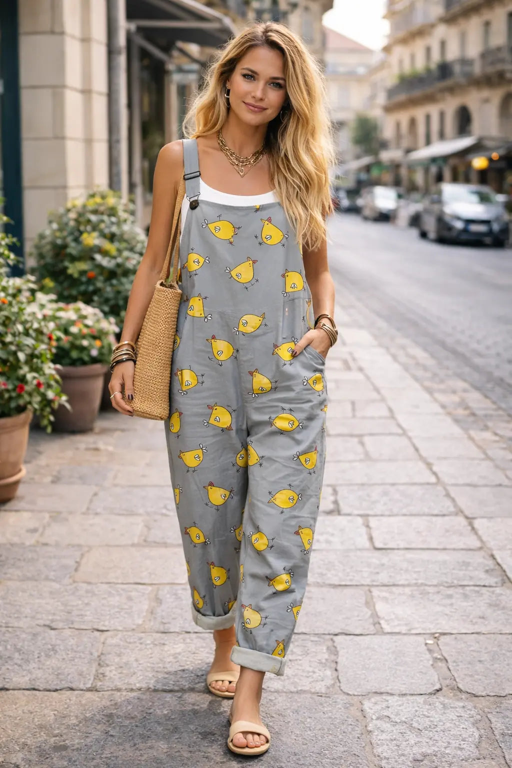 Peto Alba | Mono Boho Estampado con Tirantes Ajustables