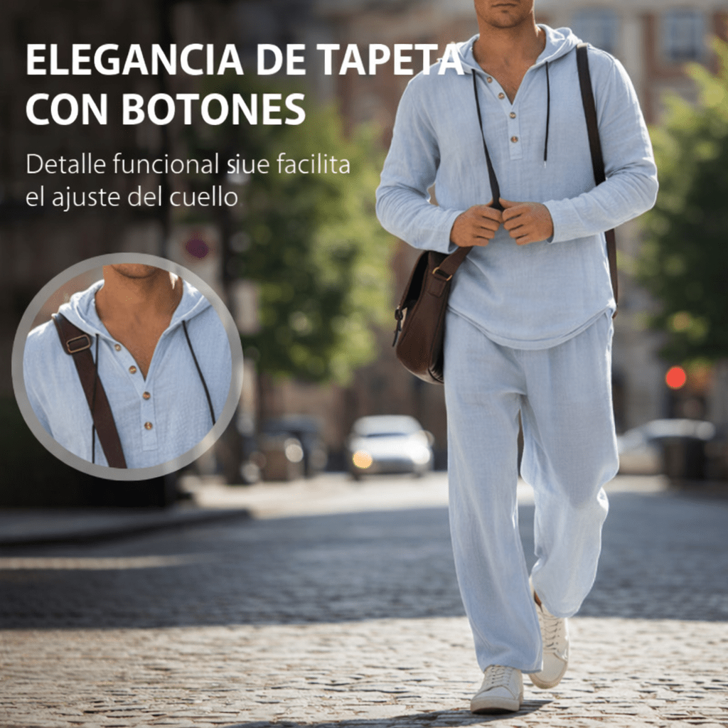 Hugo | Conjunto de 2 piezas para hombre: camiseta holgada con capucha y pantalones - Inés Atelier