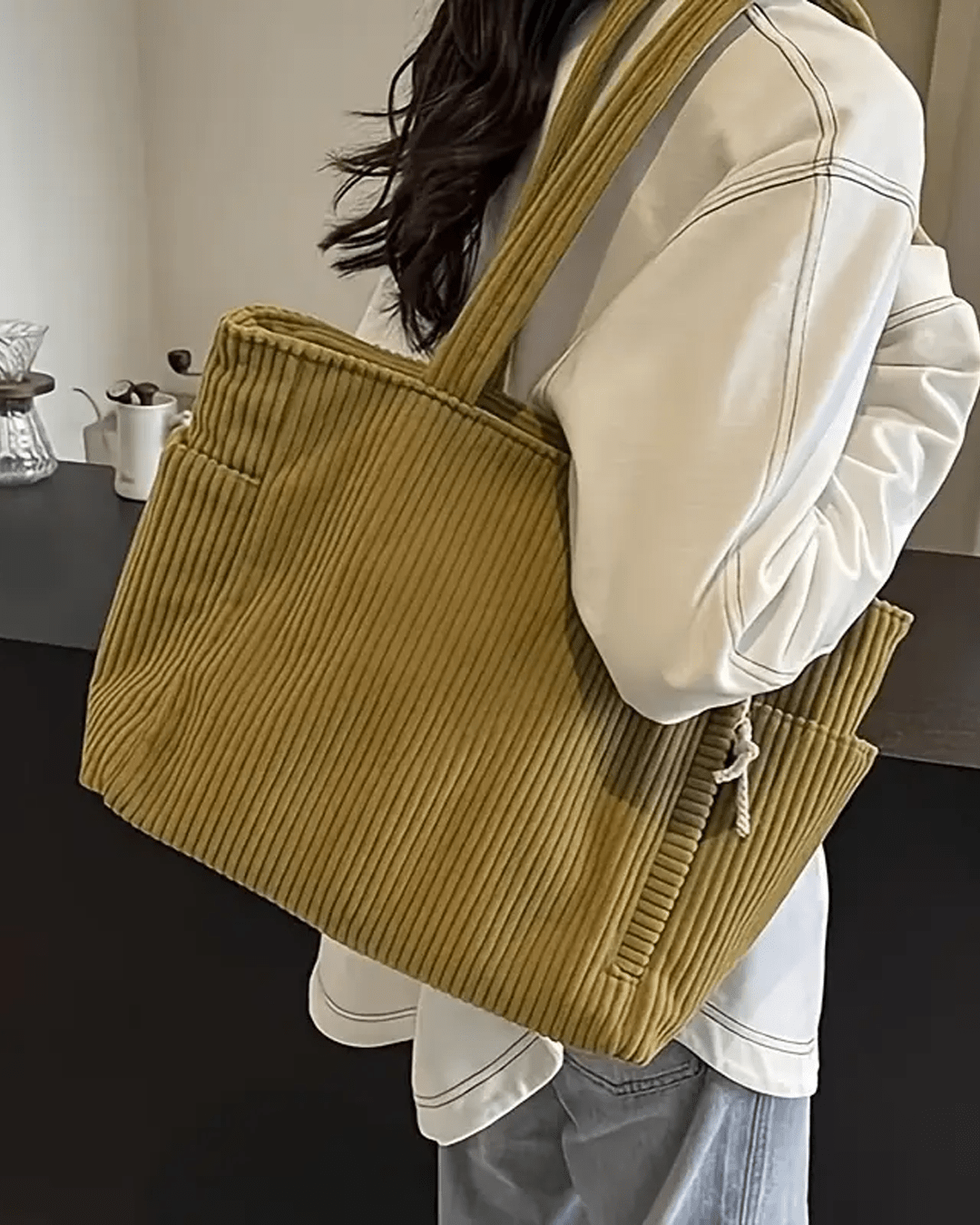 Vega | Bolso de Mano de Pana de Lujo - Inés Atelier
