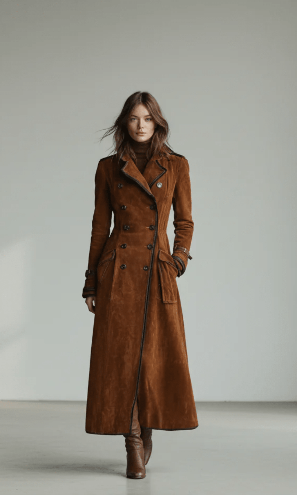 Ana™ - Chaqueta larga de ante vegano - Street Atelier