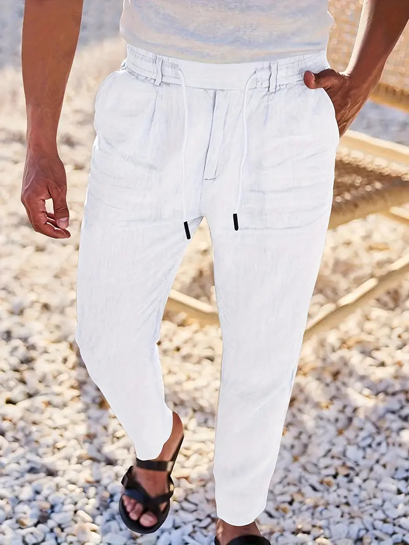 Eduardo | Pantalones de Lino con Cordón