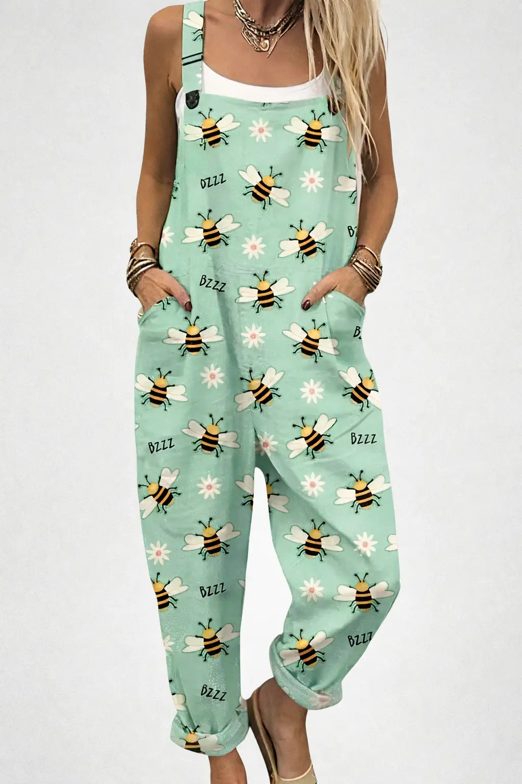 Peto Atlas | Mono Boho Estampado con Tirantes Ajustables