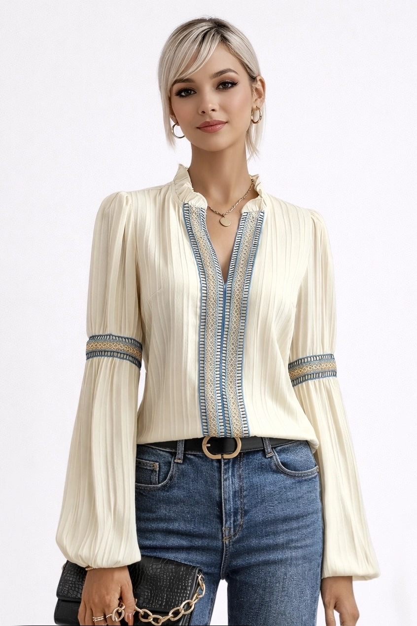 Winona | Blusa Vintage con Cuello en V