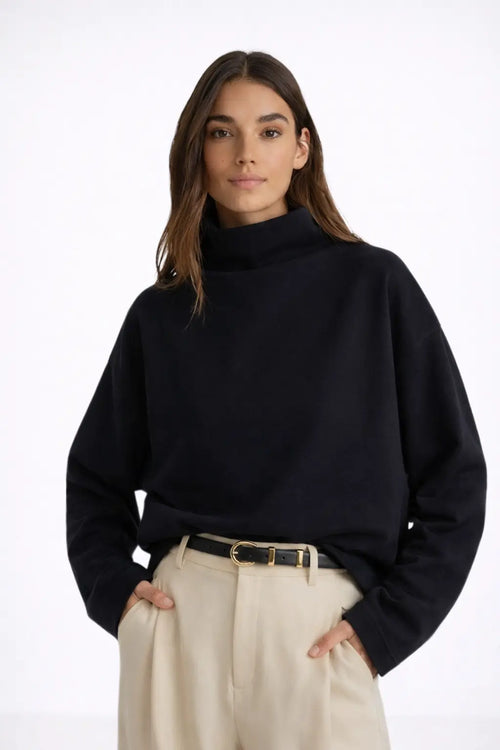 Alicia | Jersey de Cuello Alto Estilo Clásico