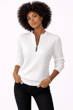 Gala | Jersey con cremallera frontal y tejido de punto trenzado - Street Atelier