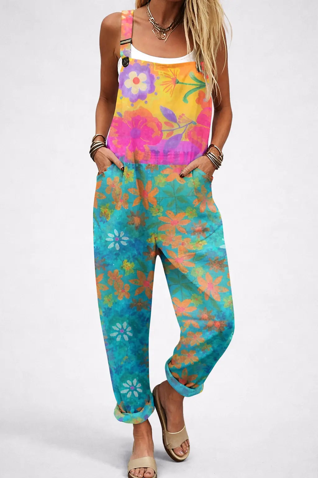 Peto Sahara | Mono Boho Estampado con Tirantes Ajustables