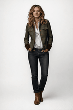 Daniela | Chaqueta de tweed con detalles de terciopelo - Street Atelier