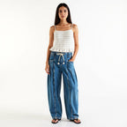 Marina |Vaqueros Anchos con Cordón - Inés Atelier
