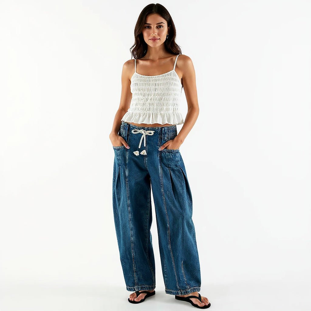 Marina |Vaqueros Anchos con Cordón - Inés Atelier